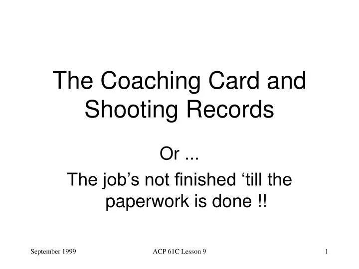 the coaching card and shooting records n.