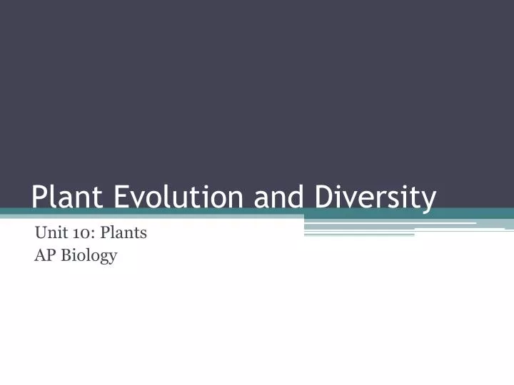 plant evolution and diversity n.
