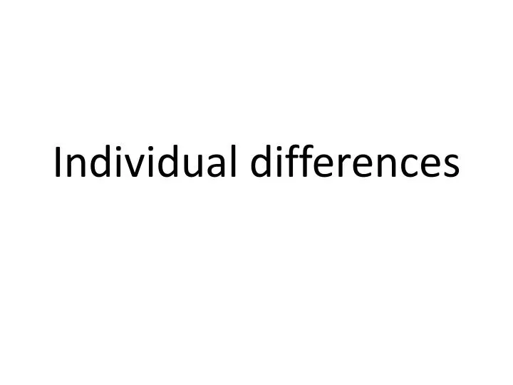 individual differences n.