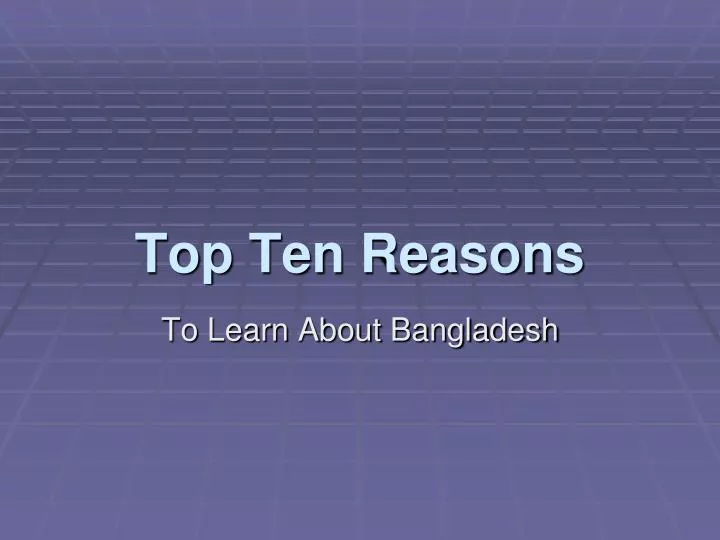 top ten reasons n.
