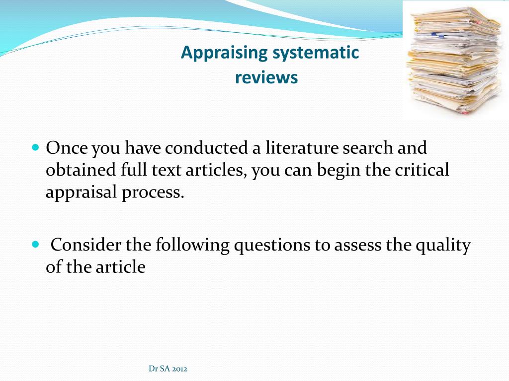 literature review vs critical appraisal