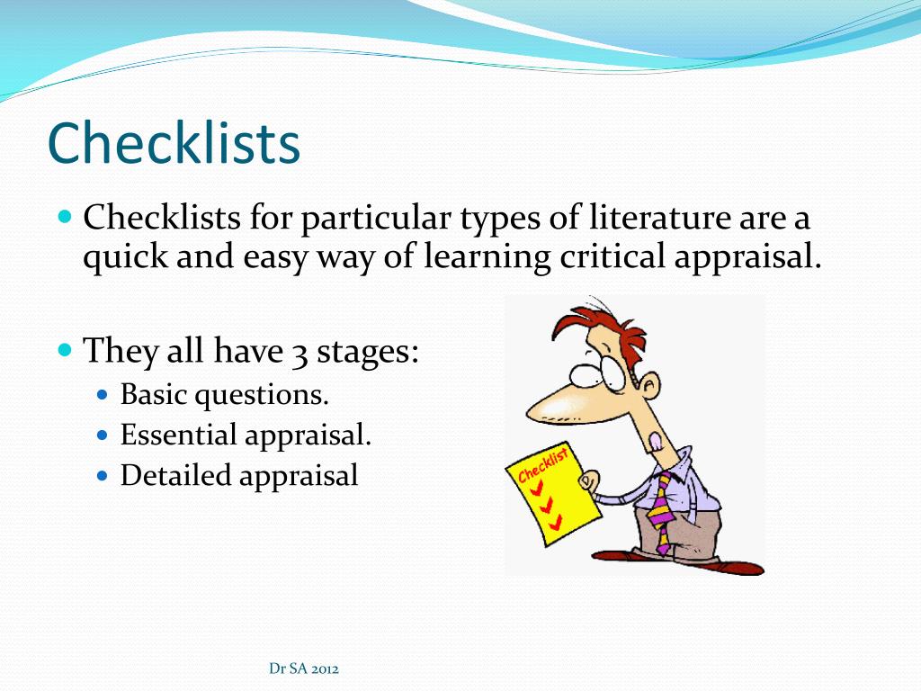 critical appraisal presentation example