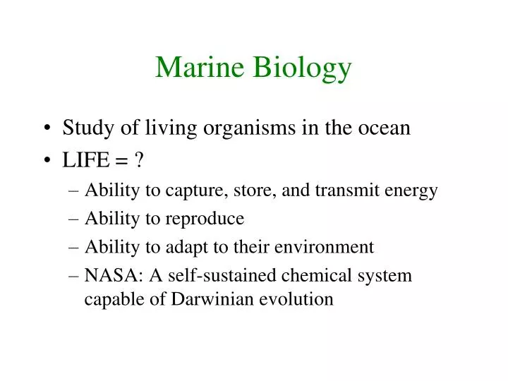 marine biology n.