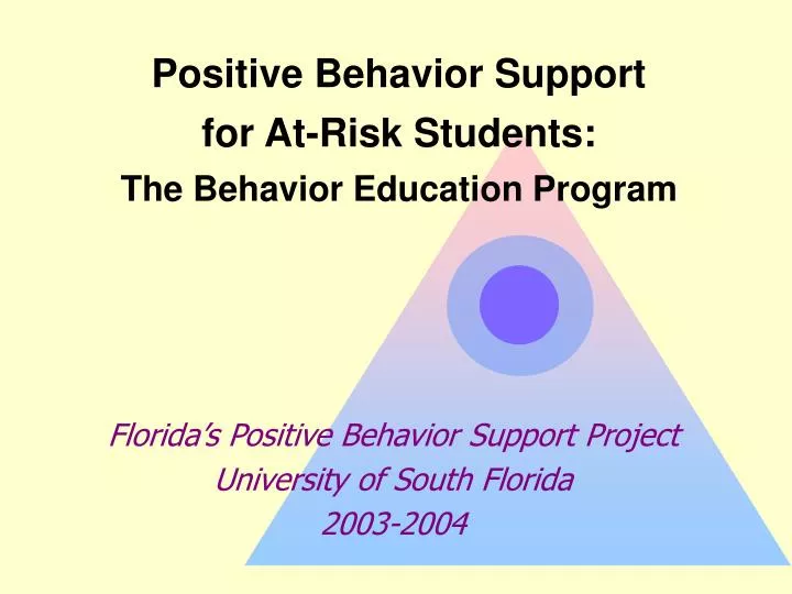 positive behavior support for at risk students the behavior education program n.