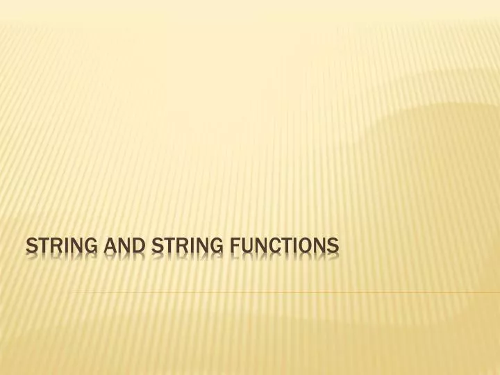 string and string functions n.