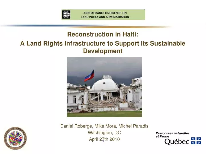 reconstruction in haiti a land rights infrastructure to support its sustainable development n.