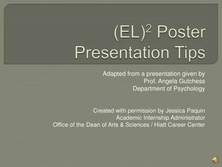 el 2 poster presentation tips n.