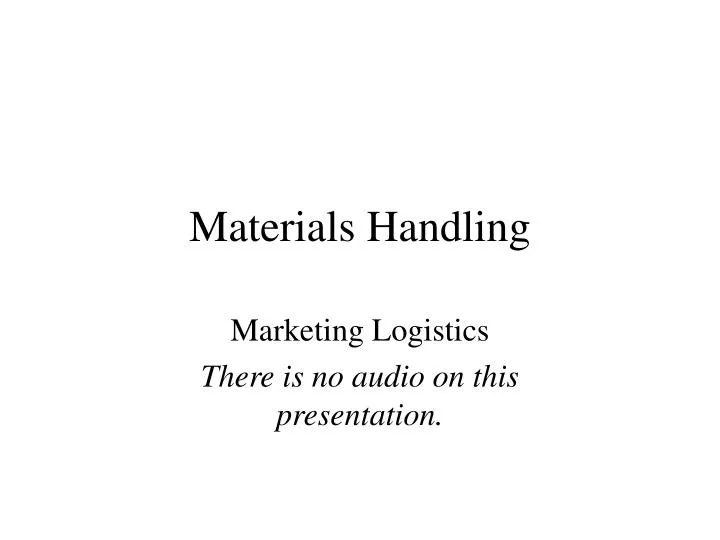 materials handling n.