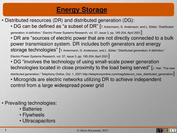 PPT - Energy Storage PowerPoint Presentation, Free Download - ID:1096682