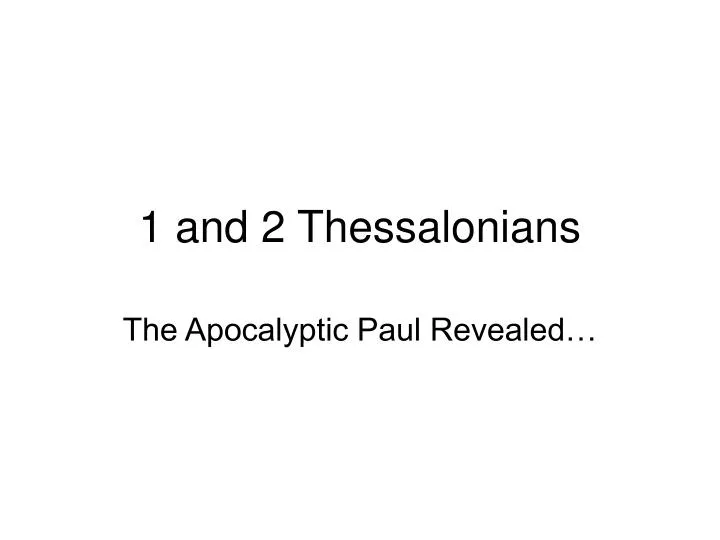 1 and 2 thessalonians n.