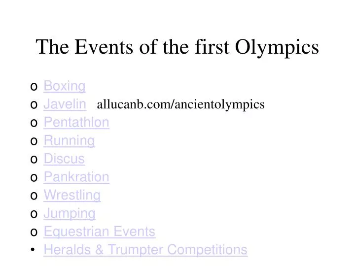 PPT The Events of the first Olympics PowerPoint Presentation, free