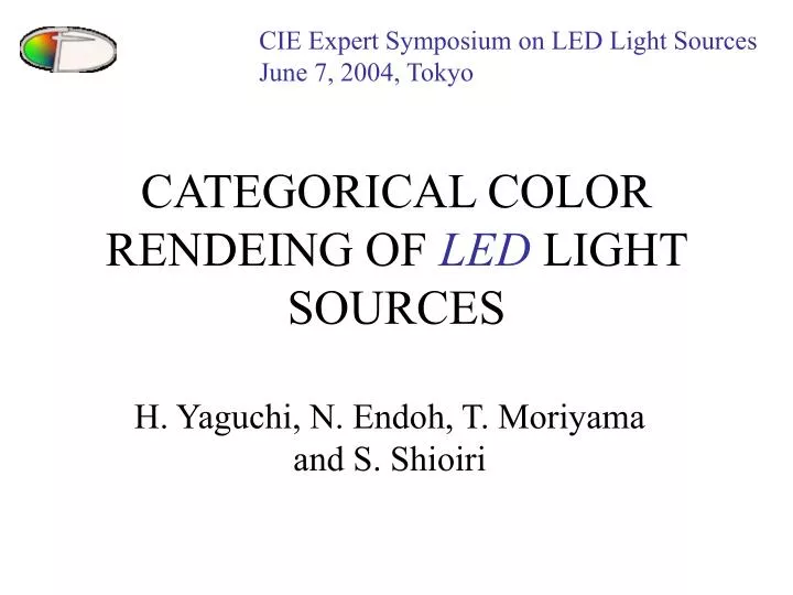 categorical color rendeing of led light sources n.