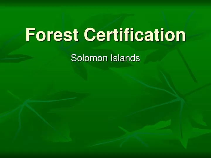 forest certification n.