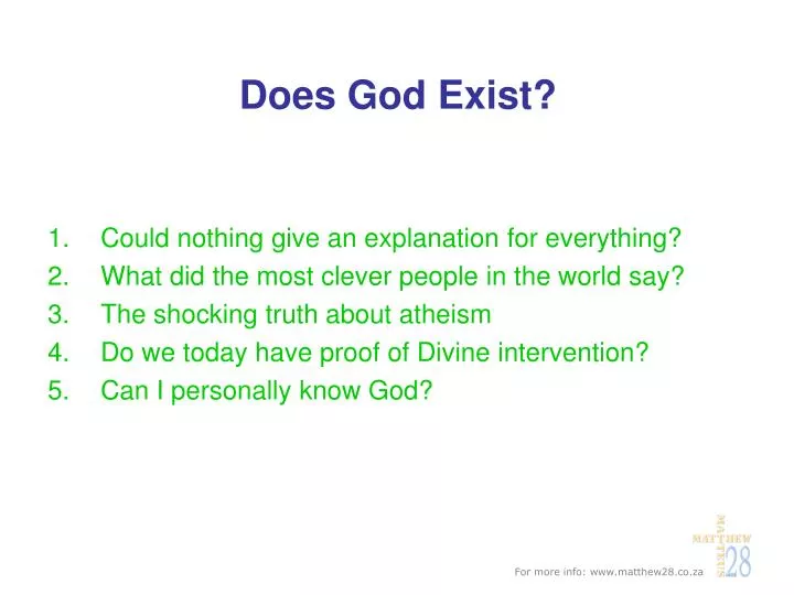 does god exist n.
