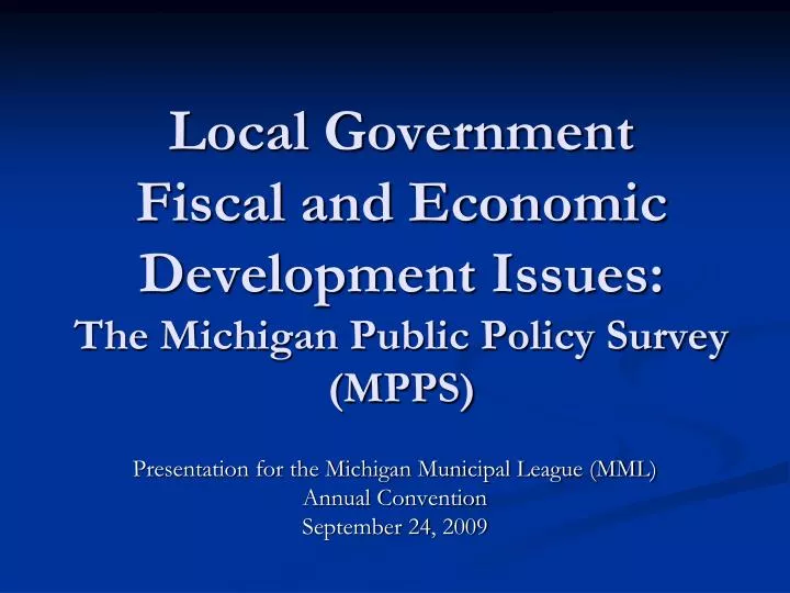 PPT Local Government Fiscal and Economic Development Issues The