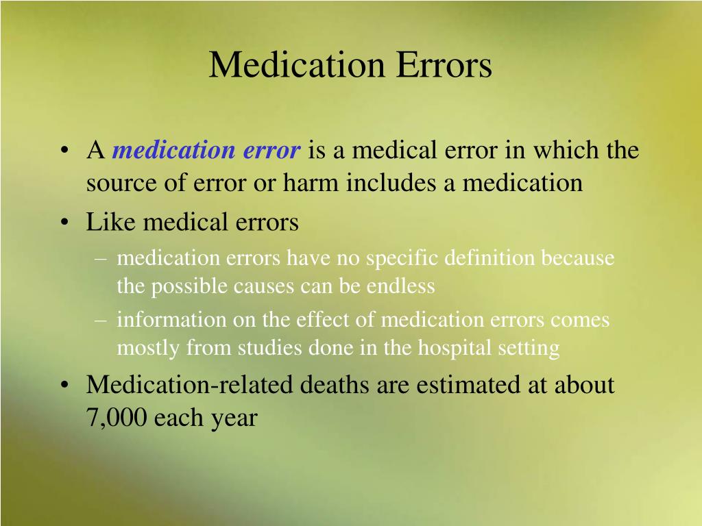 definir error de medicación