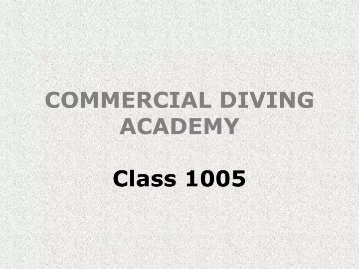 commercial diving academy n.