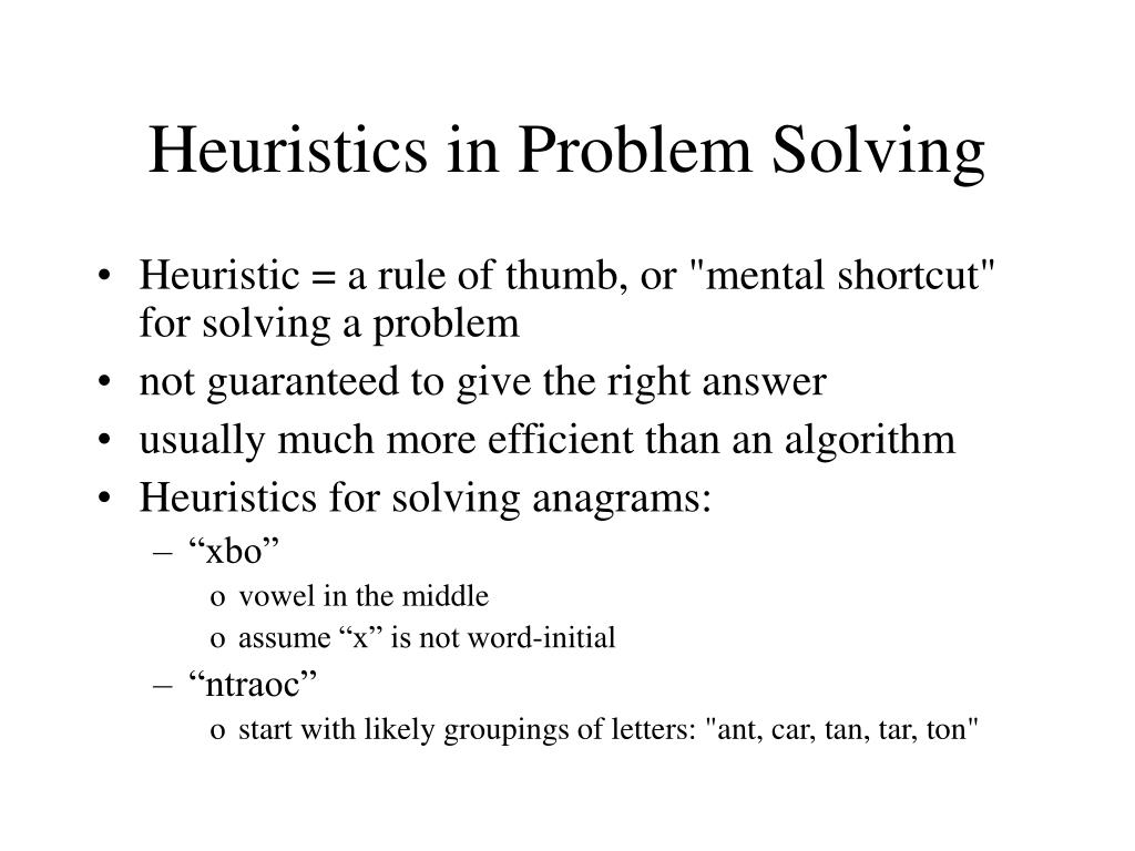 what are examples of heuristic problem solving strategies