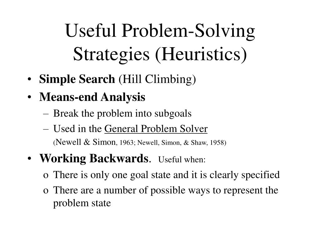 useful heuristic for problem solving