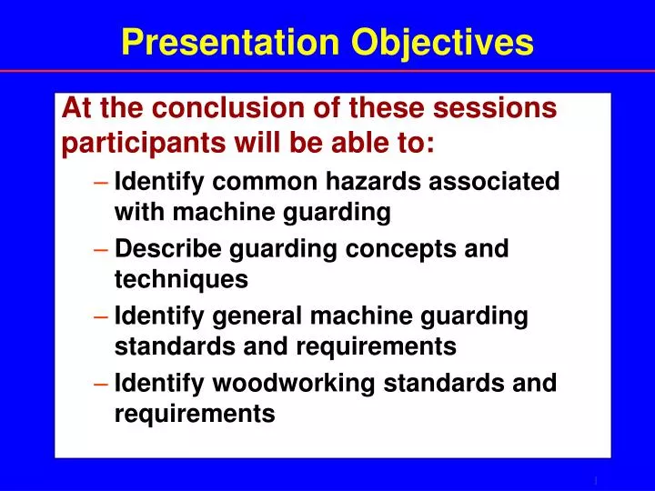 presentation objectives n.