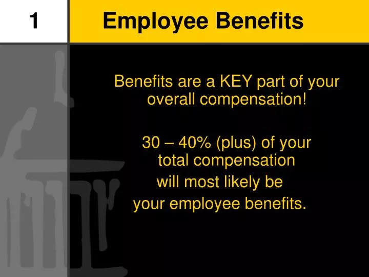 1 employee benefits n.