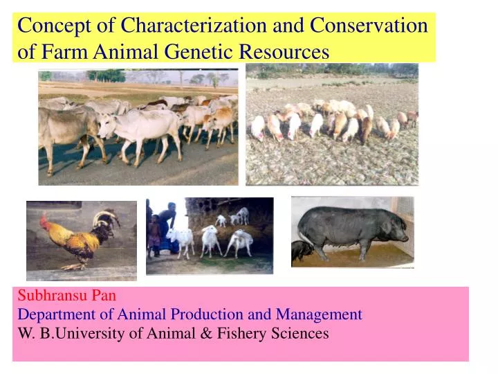 concept of characterization and conservation of farm animal genetic resources n.