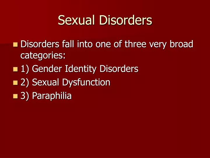 sexual disorders n.