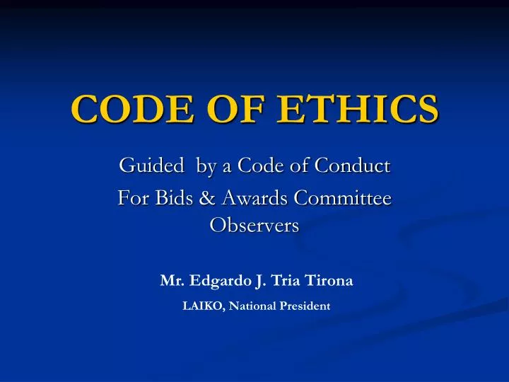 code of ethics n.