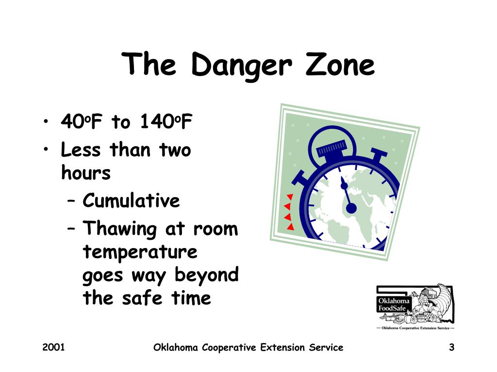 Temperature Danger Zone (40 F - 140 F)