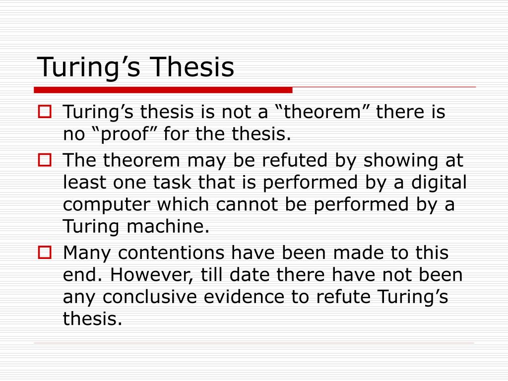 describe turing thesis