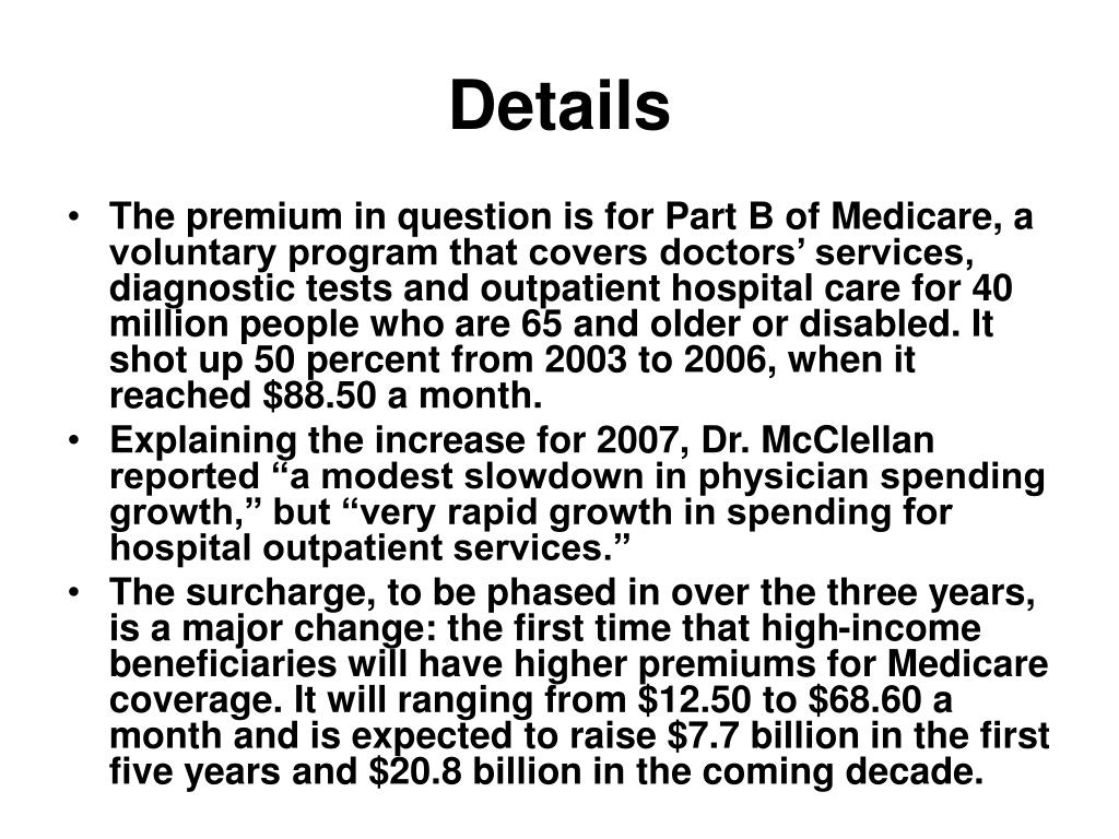 PPT Medicare Recipients to Pay Surcharge PowerPoint