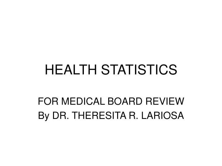 health statistics n.