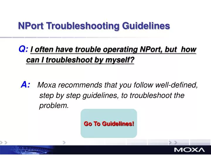 nport troubleshooting guidelines n.