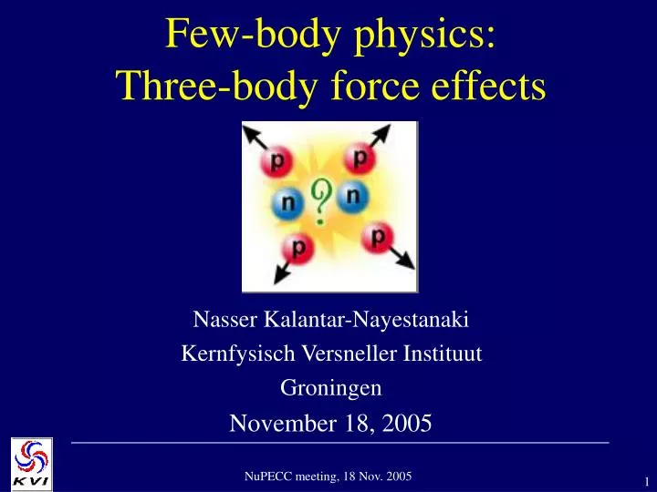 few body physics three body force effects n.