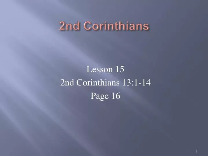 2nd corinthians n.