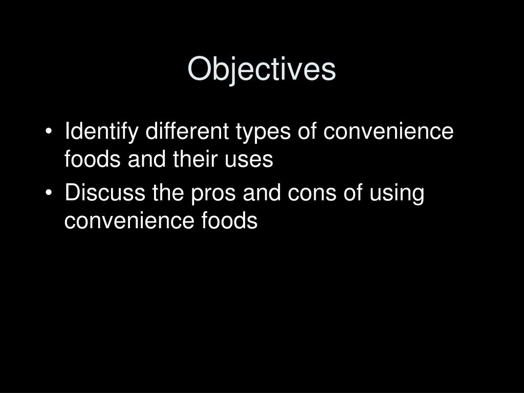 types of convenience foods