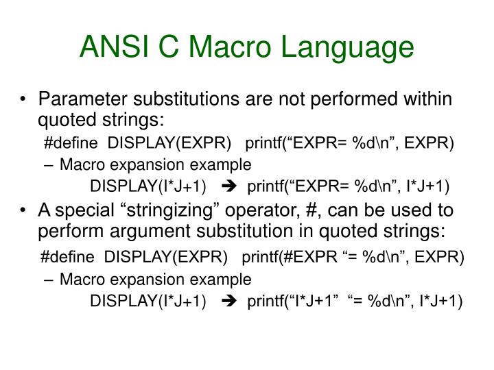 PPT ANSI C Macro Language PowerPoint Presentation ID1103381