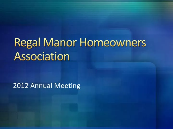 regal manor homeowners association n.