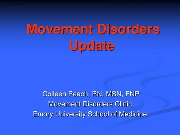 movement disorders update n.
