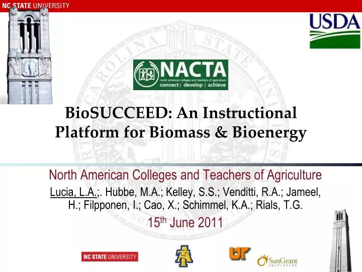 biosucceed an instructional platform for biomass bioenergy n.