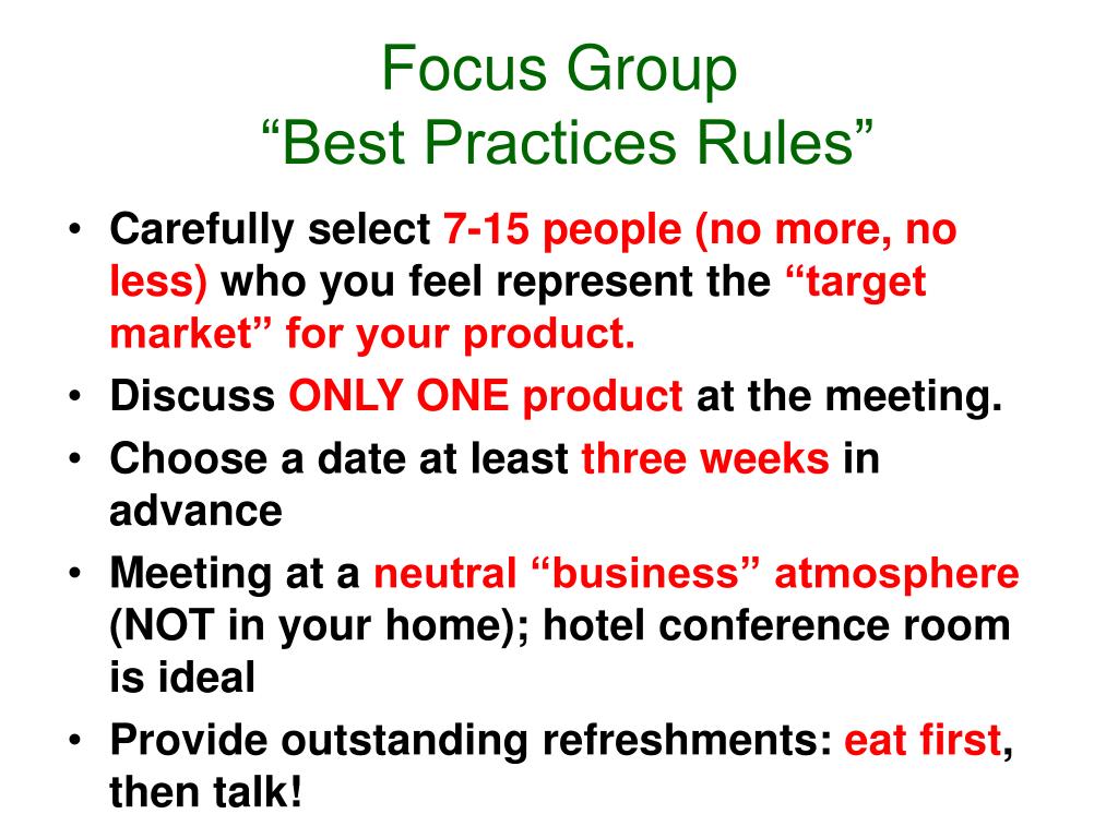 Focus Groups.