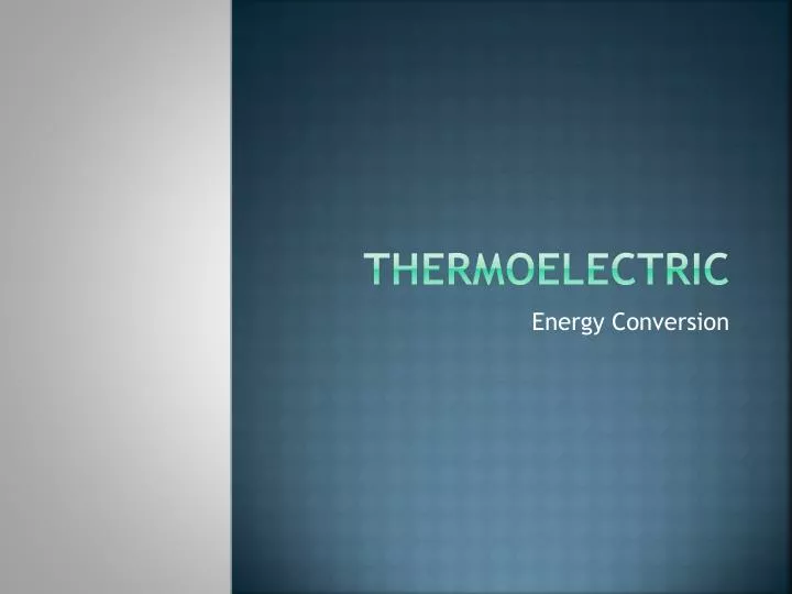thermoelectric n.