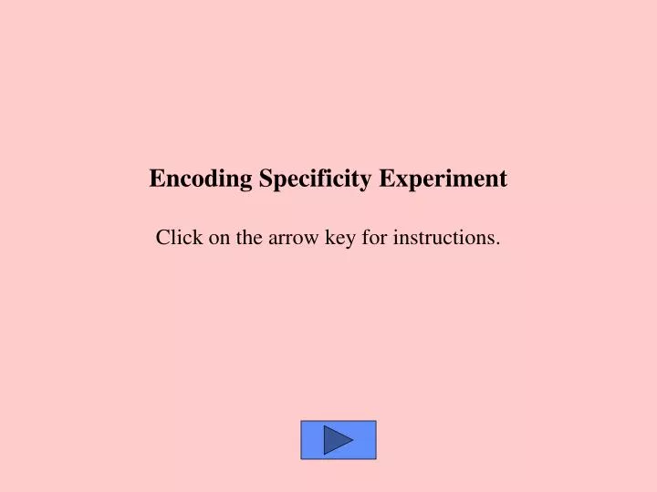 encoding specificity principle a b