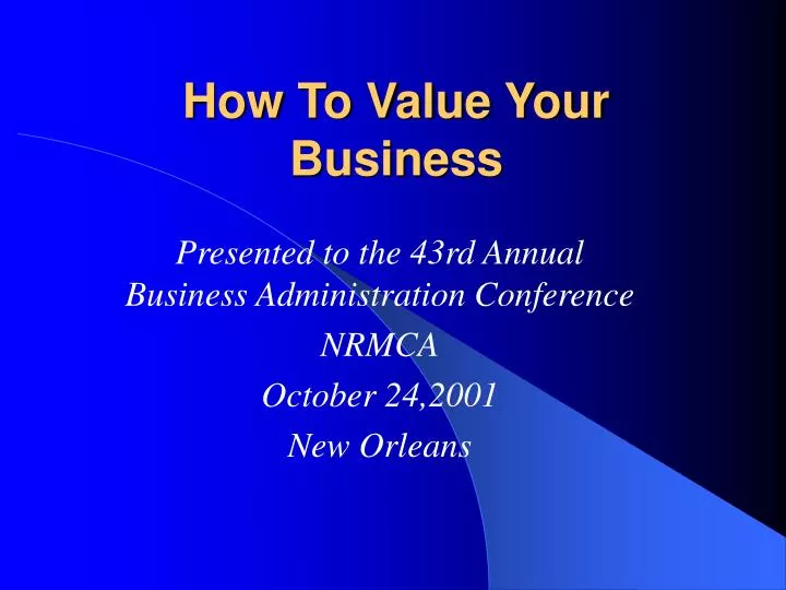 how to value your business n.