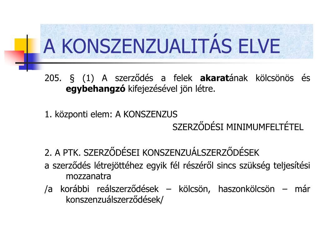 PPT - A SZERZŐDÉS MEGKÖTÉSE PowerPoint Presentation, free download -  ID:1106325