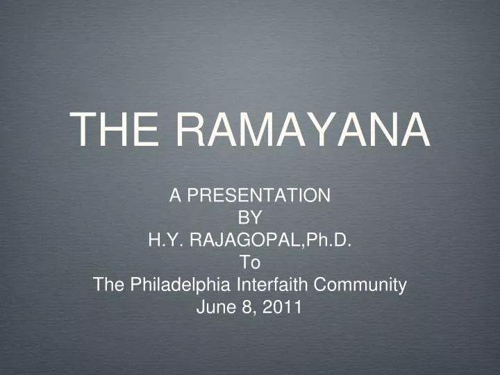  PPT  THE RAMAYANA  PowerPoint Presentation  free download 