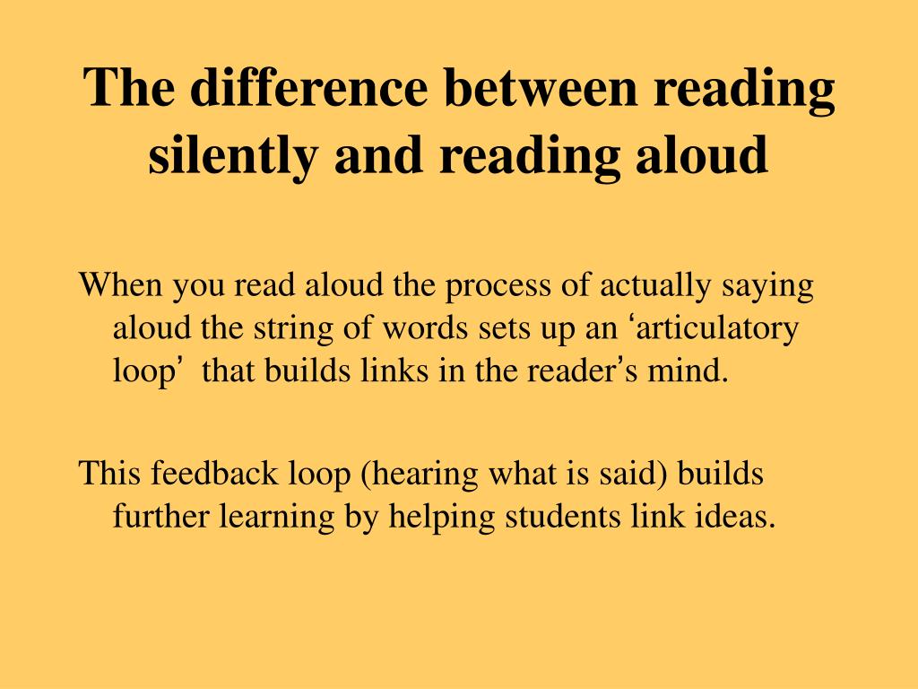 reading aloud thesis