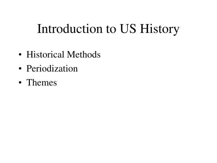Introduction To Us History