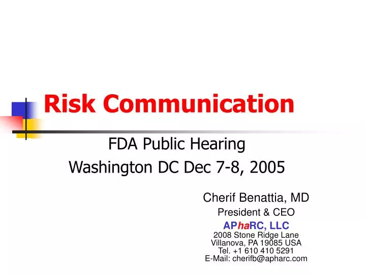 PPT Risk Communication PowerPoint Presentation Free Download ID