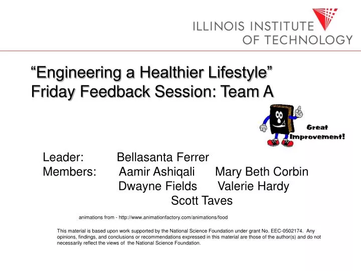 engineering a healthier lifestyle friday feedback session team a n.